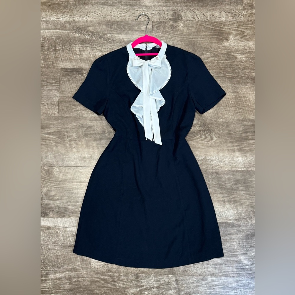 Maison de roem womens navy blue bowknot dress size 2